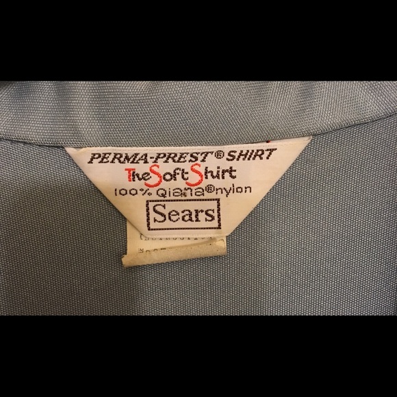 Sears Perma Prest Soft Shirt Button Down LT BLUE - Picture 3 of 5